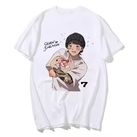Casual Women's T-shirt KPOP SEVEN 7 JUNG-KOOK Women's Short Sleeve Summer Harajuku Fashion Couple Ka