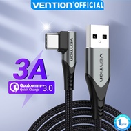 Vention USB C Cable 90 Degree 3A Fast Charge 480Mbps Transmission Type C Cable Compatible For Huawei