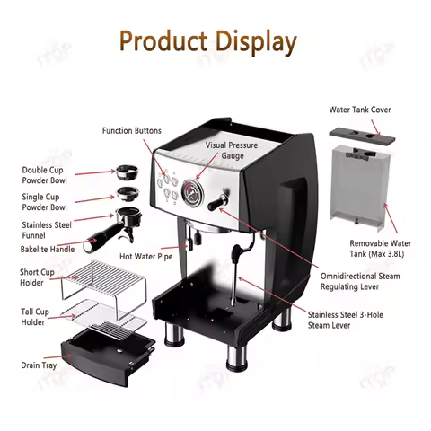 ITOP Coffee Machine Espresso Machine Dual ULKA Pumps Triple-Thermoblock System PID 3550W 110V/220V A