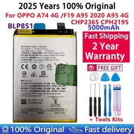 100% Orginal New Battery 5000mAh BLP851 Battery for OPPO A74 CPH2195 5G BLP851 Mobile Phone Batterie