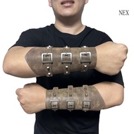 NEX Medieval Armor Men Cosplay Wrist Bracers Lace-up Vintage Pirate Knight Gauntlet