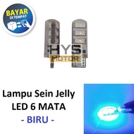 HYS Lampu Senja Sein Jelly T10 6 LED Sepasang Universal Sepeda Motor dan Mobil Kedip Otomatis Tanpa