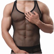 Men's Transparent Mesh Tank Top, Men's Transparent Gym Tank Top
