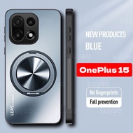 For OnePlus 15 1+ 1+15 2025 Phone Case Luxury Matte with Ring Stand Casing OnePlus15 ShockProof Prot