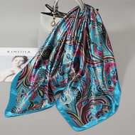 T Temperament Simulation Silk Small Square Scarf Style 90cm * 90cm Ladies Spring Autumnfrench styleA