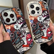 Love Punk Spider Man Personalized Phone Case Compatible for IPhone 7 8 Plus 11 13 12 14 15 Pro Max XR X XS Max SE 2020 Metal Frame Anti Drop Silicone Soft Case