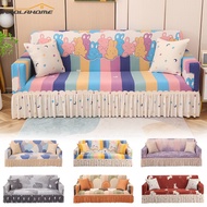 1 2 3 4 Seater Elastic Sofa Cover with Skirt L Shape All-inclusive Couch Covers Furinture Protecter Sofa Towel Cover for Living Room