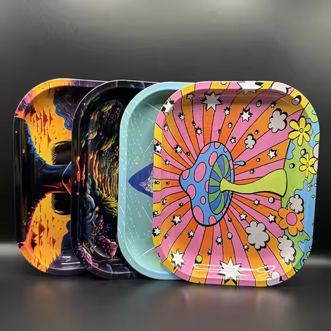 18*14cm Tobacco Rolling Tray Tinplate Metal Tray for Cigarette Smoking Accessories Dish Tin Storage 