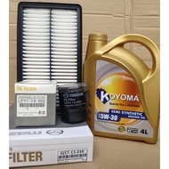 MAZDA CX7 OIL FILTER + AIR FILTER + KOYOMA 5W30 SEMI SYNTHETIC ENGINE ENGINE OIL