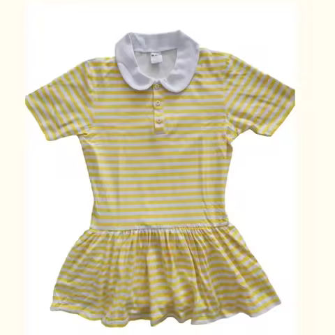 ABDL Printed Yellow Stripe Bodysuit With Skirt Adult Baby Onesie DDLG Clothes With Snaps Soft Comfor