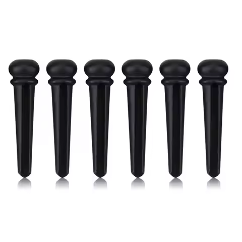 ​6Pcs ​Ebony ​Ebony Bridge Pins Abalone Shell​ ​Abalone Dot Inlay ​Acoustic Guitar Parts ​Replacemen