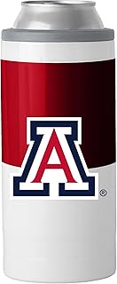Logo Brands NCAA Arizona Wildcats Colorblock 12oz Slim Can Coolie - Stainless Steel, Double-Wall Ins