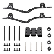 LCG Carbon Fiber Chassis Kit Frame Rail Skid Plate Body Post Mount for Axial SCX10 1/10 RC Crawler C