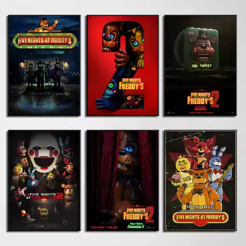 FNAF F-Five-nights-At-Freddys 2 Film 2025 Popular Horror Movie Poster Printed Canvas Painting Wall P