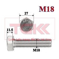 Stainless steel bolt 201 M18 (90-150mm)