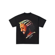 Men's Drake Graphic T-Shirt with Vibrant Hair Color Design & Signature Tattoo Lettering - Black Shor