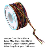 Tin Plated Copper Wire,8-Wire Colored Insulation Test Cable P B-30-1000 250M 30AWG Tinned Copper Sol