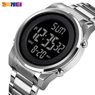 SKMEI ดิจิตอล2 Time Mens นาฬิกาแฟชั่น LED Digital นาฬิกาข้อมือ Chrono Count Down Alarm ชั่วโมงสำหรับ