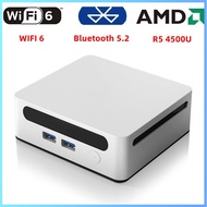 Mini PC AMD Ryzen 5 4500U 6 Cores 6 Threads Windows 11 DDR4 NVME SSD WIFI 6 Bluetooth 5.2 Triply Display Desk Mini Computer