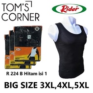 Singlet Rider HITAM Big Size  Jumbo 3XL- 4XL- 5XL  Kaos dalam pria