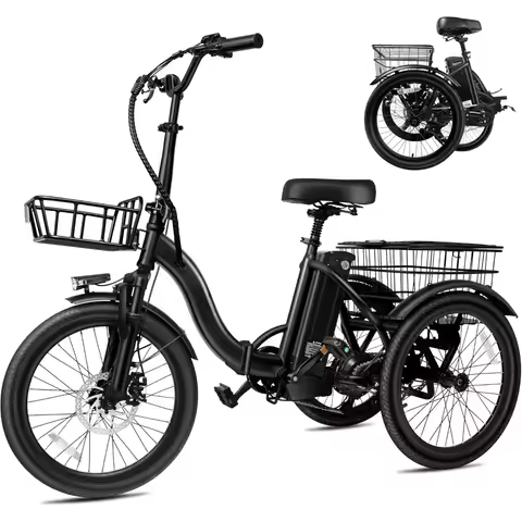 Triker Electric Bike, Peak 750W Brushless Motor Folding Trike Ebike, 468Wh Removable Battery, Step-T