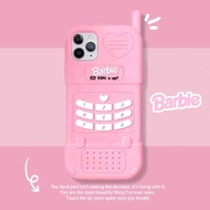 【Barbie ใน Stock】Pink ตุ๊กตาบาร์บี้เคสโทรศัพท์สำหรับ12 Pro Max 12Mini 11 Pro Max X XSMAX 6 6S 7 8 Plus SE2020ซิลิโคนแบบนุ่มน่ารักยางกรอบ Bling