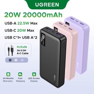 UGREEN 20000mAh PD20W PowerBank Fast Charging Power bank USB Type C Portable Charger Compatible for 