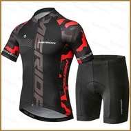 BH3 Merida Cycling Jersey Set Summer Team Wear Mountain Bike Gel Pad Breathable Shorts Quick Dry Breathable Uniform HB3