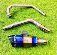 คอท่อฟูล + ปลายท่อ Aka สีรุ้ง สำหรับ M-Slaz และ R15 ตัวเก่า