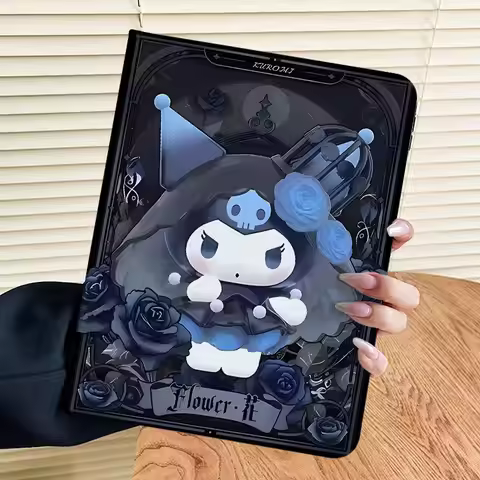 Cute Sanrio Kuromi Protective Case For iPad 11th Mini 6 5 7 8.3 In Air 5 6 Pro 11 2020 2024 8th 9th 