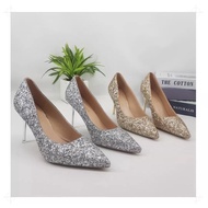 Heels Glitter 9cm Import Heels Import Heels Pesta