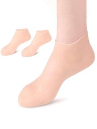 1入組矽膠足護彈性套袖,保濕和修復乾燥和龜裂的腳跟,粗糙的皮膚男女通用的一個尺寸適合所有的保濕凝膠足袜足護工具