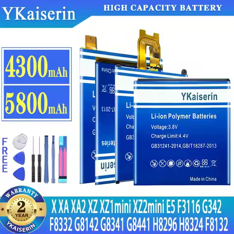 YKaiserin Battery For SONY Xperia XA XA2 XZ XZ1 XZ2 mini X E5 F3116 G342 F8332 G8142 G8341 G8441 H82