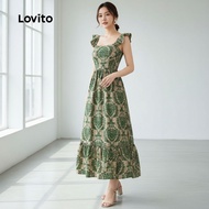 Lovito Gaun Corak Boho Rumbai untuk Wanita L129ED445