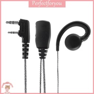 ❥perfectFU  1.2m Headset Earpiece 180 Swivel 2 Pin Headphone Earpiece for 2 Way Radio Walkie Talkie 