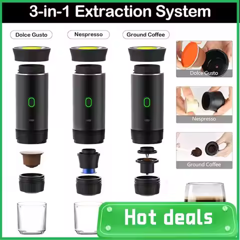 B69A Wireless Electric Portable Espresso Coffee Machine Camping Coffee Maker 3-In-1 Capsule Powder T