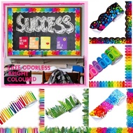 18m/Roll Self Adhesive Border Decors Classroom Ecors Border Adhesive Board Border Trim Bulletin Bord