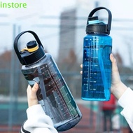 INSTORE Sports Water Cup With Straw, With Straw Large Capacity Fitness Drinking Cups, Travel Bottle 1.5L/2L/3L Precise Scale Leak-proof Straw Sports Water Bottle Gym