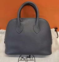 有票✨ Hermes mini bolide 霧霾灰色 保齡球包 銀扣 w刻