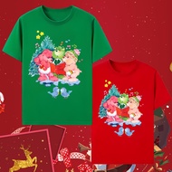 【าฝ้ายแท้】 Merry Christmas Care Bears การออกแบบดั้งเดิม เสื้อยืด ผ้าคอตตอน s-5xl