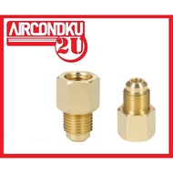 ADAPTER GAS TONG KEPALA BESAR KE KECIL HOSE R134A, R134, R-134A (F 1/2" X M 1/4")