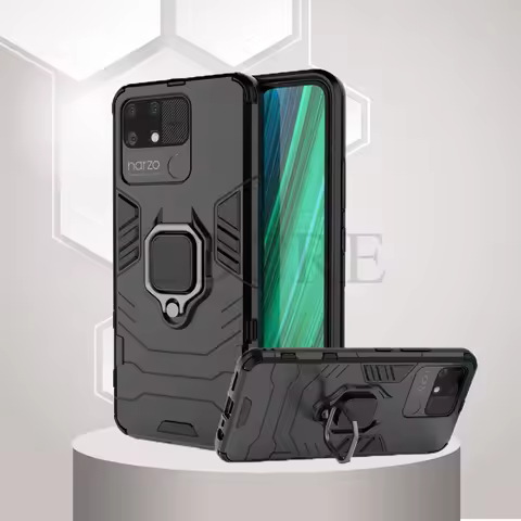 For Realme Narzo 50A Case Armor Finger Ring Bumper Shockproof Case Realme Narzo 50A Prime Cover Real