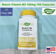 ไนอะซิน วิตามินบี 3 Niacin Vitamin B3 100mg 100 Capsules - Nature's Way