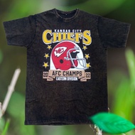 Kansas City Chiefs American Football Club Vintage Wash T-shirt/ Oversize Kansas City Chiefs NFL Team
