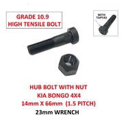 KIA BONGO HUB BOLT WITH NUT 4x4 RH/LH 14mm x 66mm 1.5 Pitch High Tensile.Grade 10.9. sold per piece