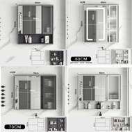 Aluminum Bathroom Mirror Cabinet Wall Cabinet LED Smart Demist Mirror Cabinet Storage Cabinet