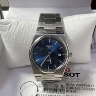 天梭 TISSOT PRX 藍色錶面盤 銀色不鏽鋼錶帶 石英 男士手錶 T1374101104100