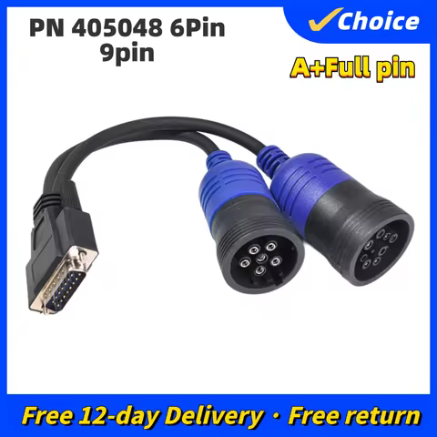 For Nexiq USB Link 125032 Diesel Truck Deutsch Adapter 6 Pin 9 Pin To DB15 PIN Male OBD Connector PN