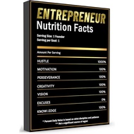 ENTREPRENEUR Canvas Inspirational Wall Art Nutrition Facts Motivational Wall Art Success Canvas Art