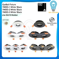 YETPLUS Aluminium Round Recessed GU10 Eyeball Casing | Indoor Series |  YM003-1 Single /YM003-2 Doub